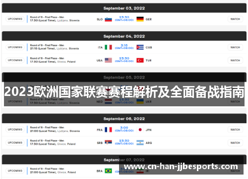 2023欧洲国家联赛赛程解析及全面备战指南